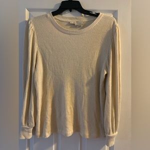 Loft. Cream and Gold shimmer sweater